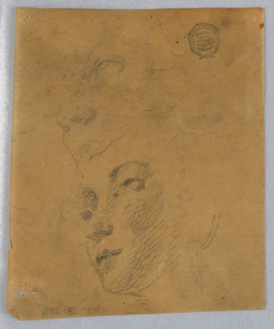 Skiss av en kvinnas huvud av Francis Augustus Lathrop