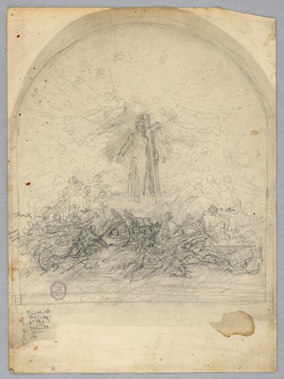 Skiss av Kristi himmelsfärd av Francis Augustus Lathrop
