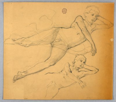 Studier av naken figur av Francis Augustus Lathrop