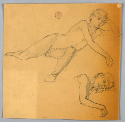 Studier av naken figur av Francis Augustus Lathrop