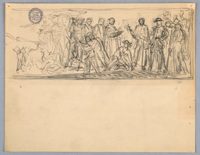 Studera för en väggmålning eller panel av Francis Augustus Lathrop