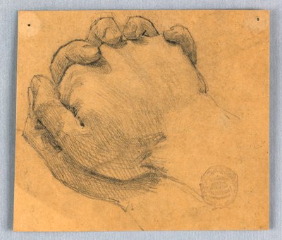 Studie av knäppta händer av Francis Augustus Lathrop