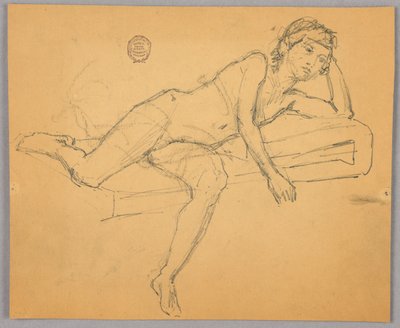 Studie av naken figur av Francis Augustus Lathrop