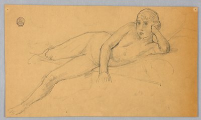 Studie av naken figur av Francis Augustus Lathrop