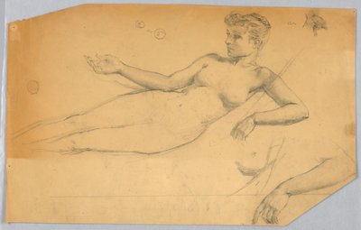 Studie av naken figur av Francis Augustus Lathrop