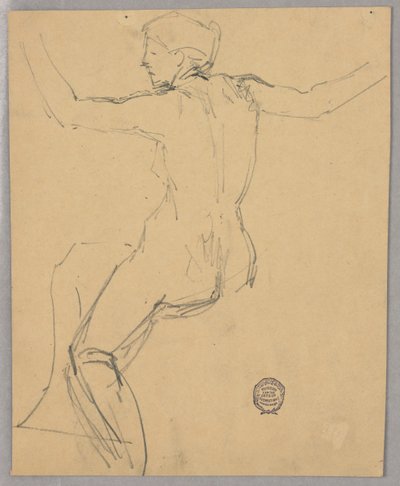 Studie av en naken figur av Francis Augustus Lathrop