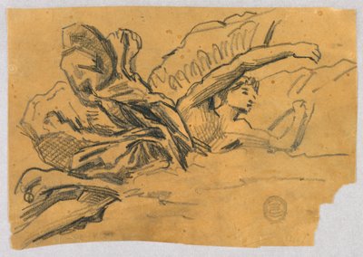 Studie av en ängel med draperi av Francis Augustus Lathrop