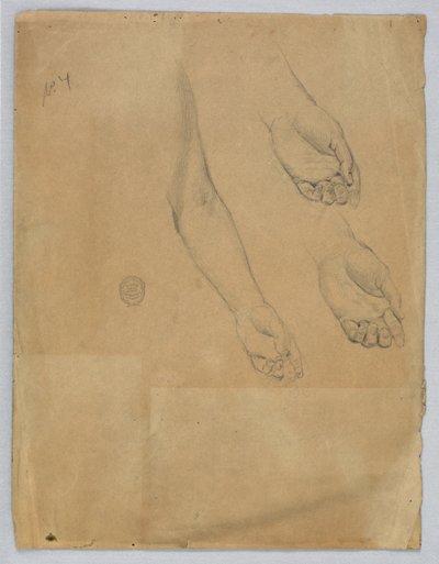 Tre studier av en vänsterhand av Francis Augustus Lathrop