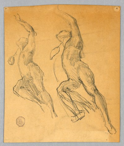 Två skisser av en naken figur av Francis Augustus Lathrop
