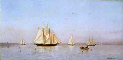 Haverstraw Bay on the Hudson (olja på duk) av Francis Augustus Silva