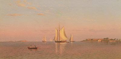 Utsikt över Bostons hamn nära Castle Island av Francis Augustus Silva