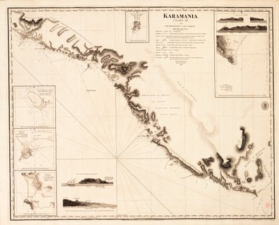 Karamania Chart III från Cape Karaboornoo till Cape Anamour av Francis Beaufort