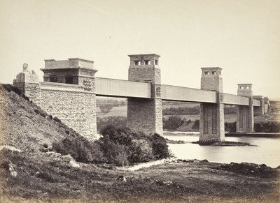 Bangor, Britannia Bridge, från Anglesey (258) av Francis Bedford
