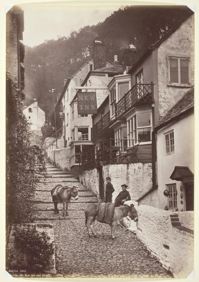 Clovelly, the New Inn and Street, 186094. av Francis Bedford