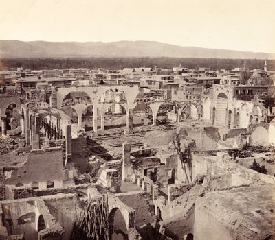 Ruinerna av det kristna kvarteret, som visar resterna av den grekiska kyrkan, Damaskus av Francis Bedford