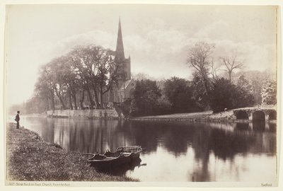 Stratford-on-Avon, kyrka från Avon av Francis Bedford