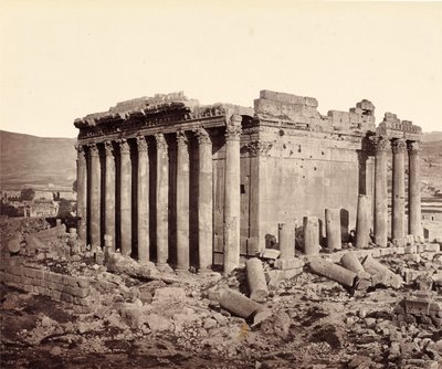 Jupitertemplet i Baalbek, från nordväst av Francis Bedford