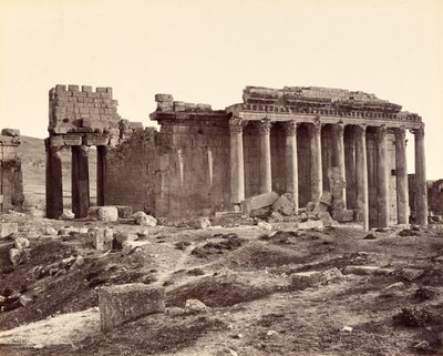 Jupitertemplet, från nordost, Baalbek av Francis Bedford