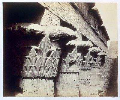 Portikens huvudstäder, Khnums tempel, Esna, Egypten, 1862 av Francis Bedford