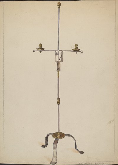 Ljusstake i järn och mässing av Francis Borelli