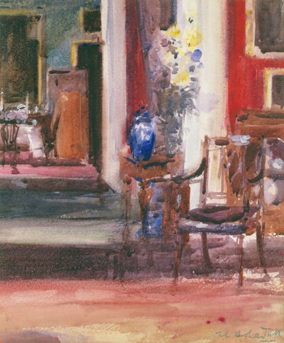Interiör av Artists House, Ainslie Place, Edinburgh (wc på papper) av Francis Campbell Boileau Cadell