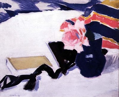 The Rose and the Black Ribbon (olja på panel) av Francis Campbell Boileau Cadell