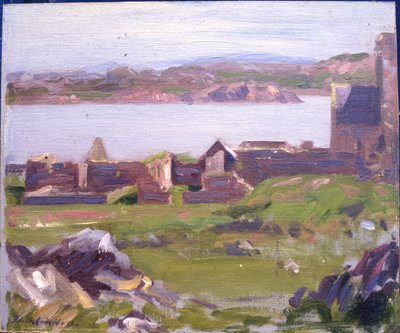 The Ruins of Iona Abbey (olja på duk) av Francis Campbell Boileau Cadell