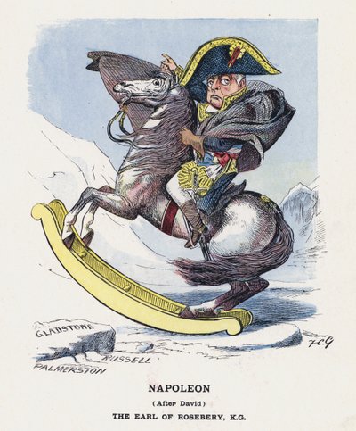 Napoleon, Efter David, Jarlen av Rosebery (färg litho) av Francis Carruthers Gould
