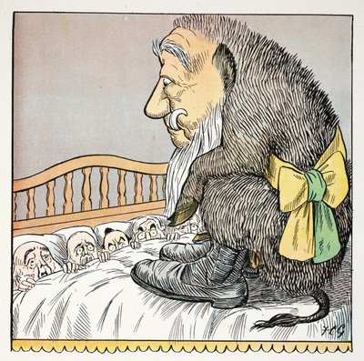 O, illustration från The Struwwelpeter Alphabet, vers av Harold Begbie (1871–1929) av Francis Carruthers Gould