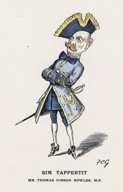 Sim Tappertit, Mr Thomas Gibson Bowles (litho i färg) av Francis Carruthers Gould