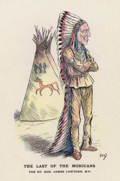 The Last of the Mohicans, The Rt Hon James Lowther (färg litho) av Francis Carruthers Gould