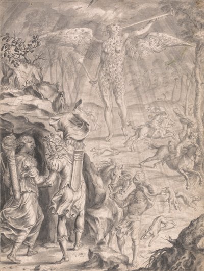 Dido och Aeneas skydd i en grotta av Francis Cleyn