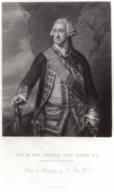 Porträtt av Edward, Lord Hawke av Francis Cotes