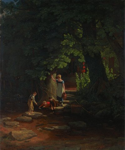 Barn vid en bäck av Francis Danby