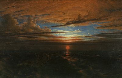 Solnedgång till sjöss efter en storm av Francis Danby