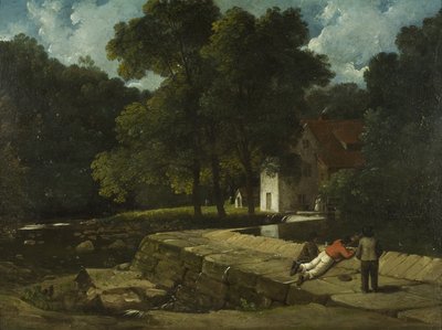 The Snuff Mill, Stapleton, ca 1822 (olja ombord) av Francis Danby
