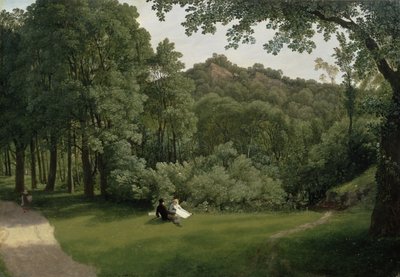 Utsikt över Blaise Castle Woods (olja på panel) av Francis Danby