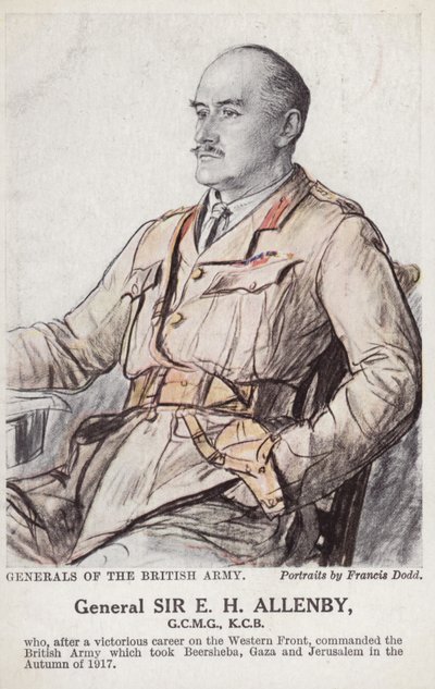 General Sir E H H Allenby (färglitografi) av Francis Dodd