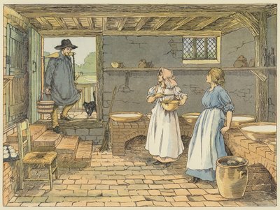 Dairy Man (färglitografi) av Francis Donkin Bedford