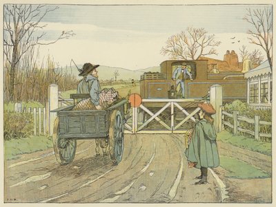 Lokförare (färglitografi) av Francis Donkin Bedford