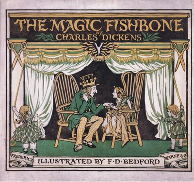 Framsidans design, från The Magic Fishbone pub.by Warne  Co, ca 1940 (färglitografi) av Francis Donkin Bedford
