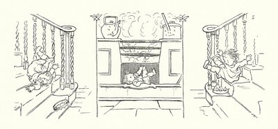 Illustration till Det magiska fiskbenet av Charles Dickens (litografi) av Francis Donkin Bedford