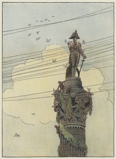 London: Decorating Nelson (färglitografi) av Francis Donkin Bedford