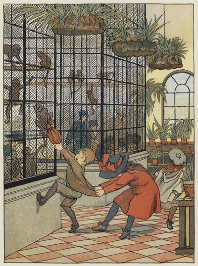 London: The Monkey House The Monkey House (färglitografi) av Francis Donkin Bedford