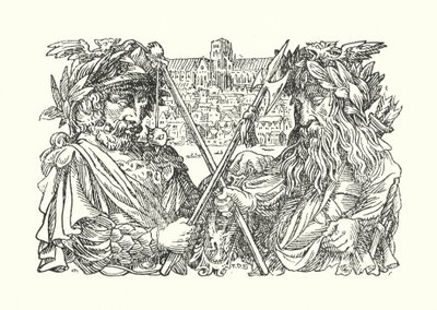 Merrie England: Gamla London (litografi) av Francis Donkin Bedford