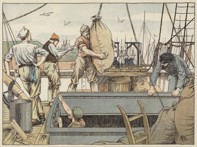 Stevedore (färglitografi) av Francis Donkin Bedford