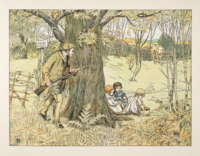 The Gamekeeper, från Four and Twenty Toilers, publ. 1900 (färglitografi) av Francis Donkin Bedford