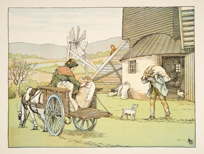 The Miller, från Four and Twenty Toilers, pub. 1900 (färglitografi) av Francis Donkin Bedford