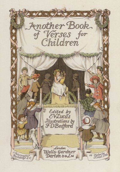 Titelsidesillustration för Another Book of Verses (färglitografi) av Francis Donkin Bedford