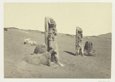 Kolosser och sphynx vid Wady Saboua, Nubien av Francis Frith